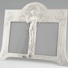 Art Nouveau double photo frame with maiden