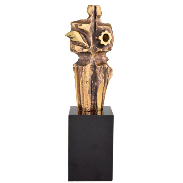 Bronzen sculptuur staande figuur zeventiger jaren