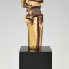 Mid Century bronze sculpture standing figure seventies