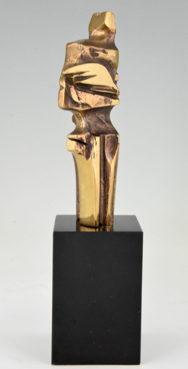Sculpture bronze abstraite personnage debout années 70