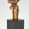 Bronzen sculptuur staande figuur zeventiger jaren