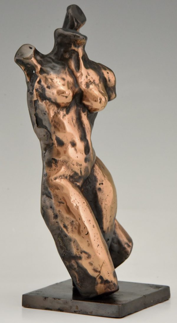 Mid century bronze sculpture male and female torso