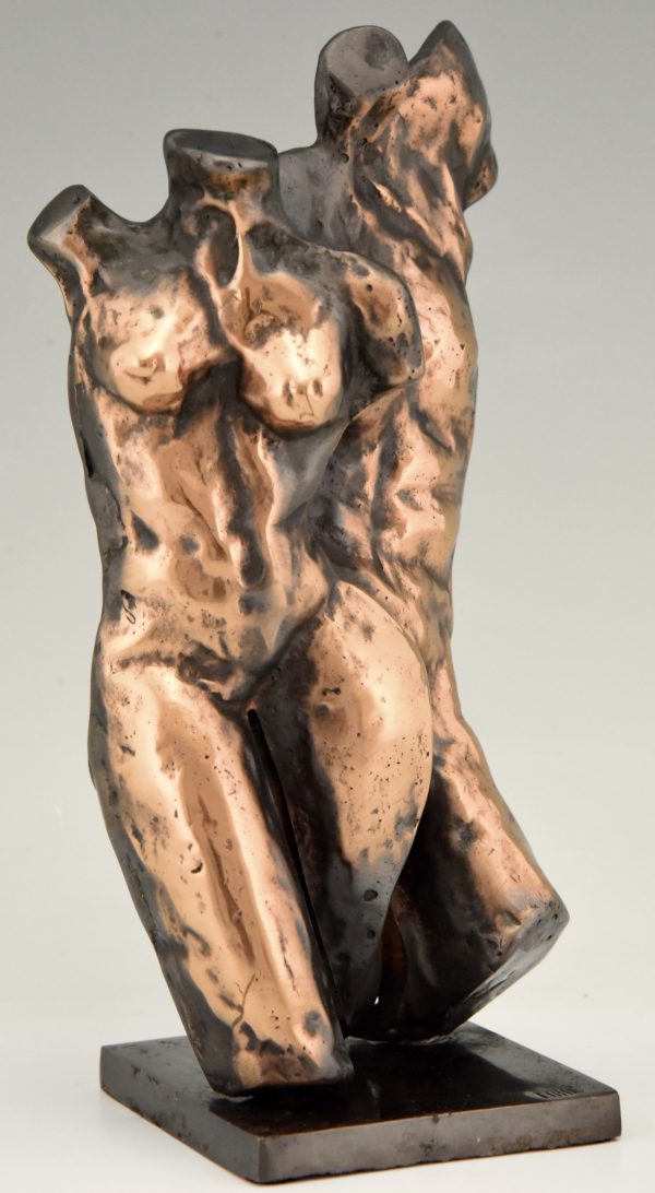 Mid century bronze sculpture male and female torso
