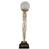 Lampe de style Art Deco femme nue au ballon