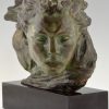 Art Deco bronze sculpture bust of aviator Jean Mermoz