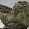 Art Deco sculpture bronze buste de Jean Mermoz aviateur
