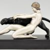 Art Deco Skulptur Frauenakt mit Panther