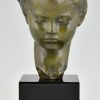 Art Deco bronzen sculptuur meisjes buste