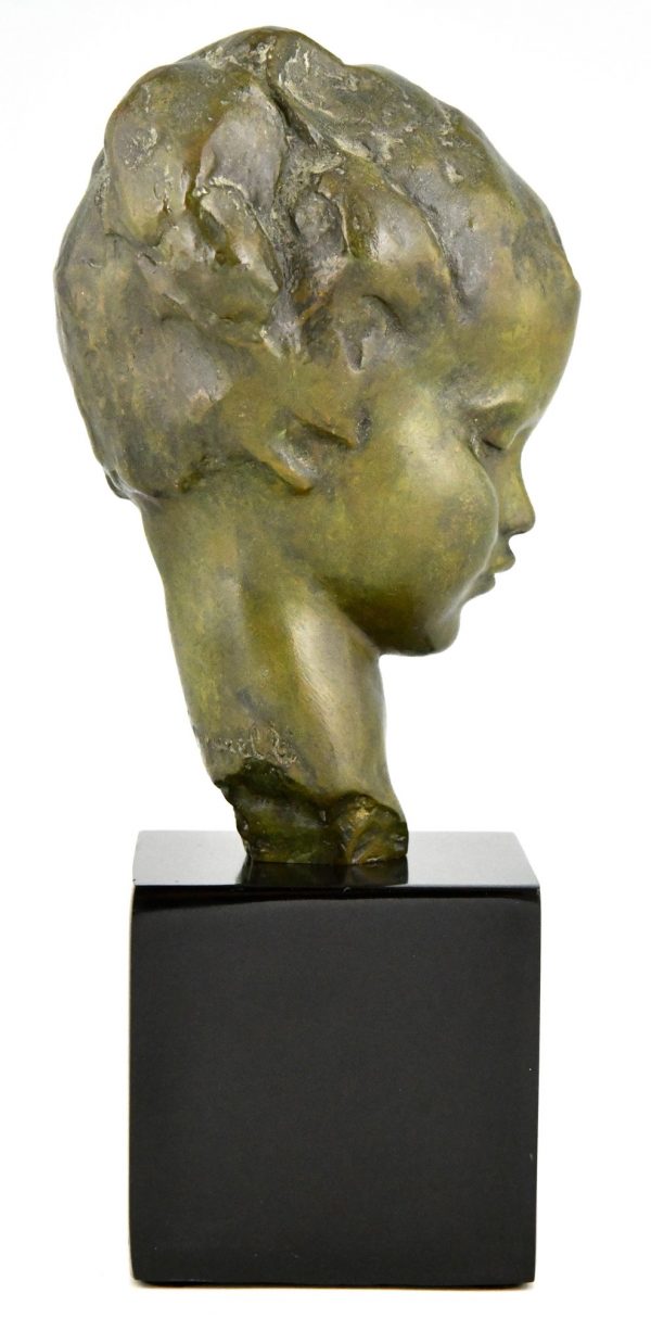 Art Deco bronzen sculptuur meisjes buste