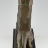 Art Deco bronze sculpture of a panther