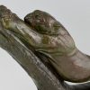 Art Deco bronzen sculptuur panter