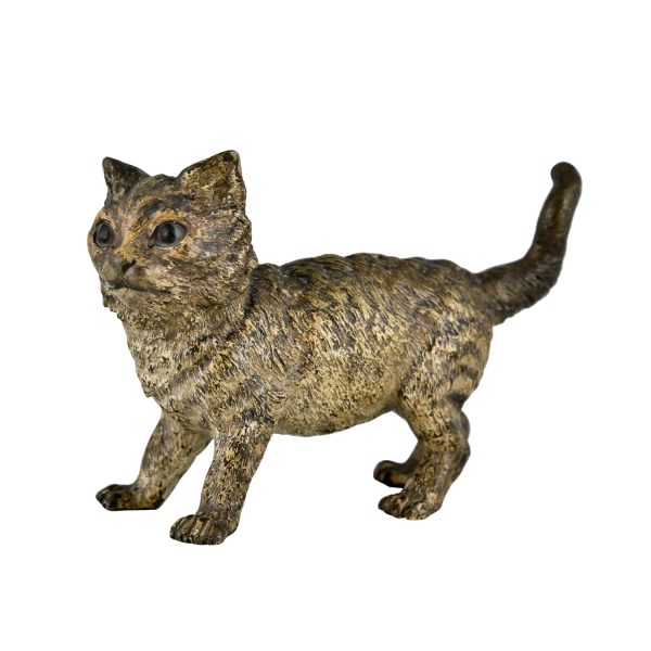 Ancien bronze de Vienne d’un chat