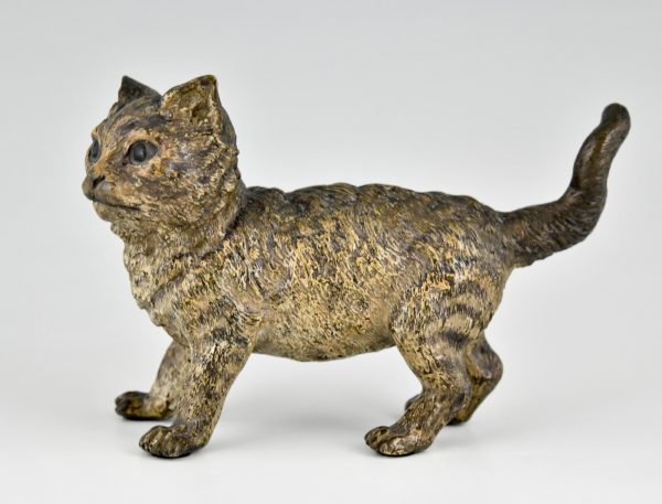 Ancien bronze de Vienne d’un chat