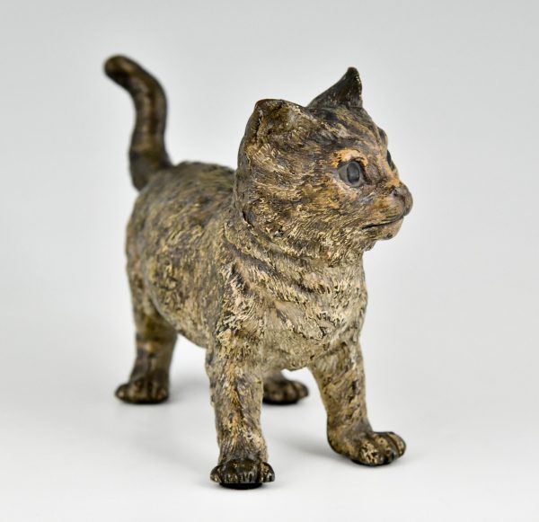 Antike Wiener Bronze Katze