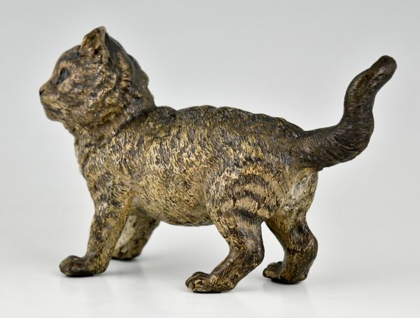 Antique Vienna bronze sculpture of a cat