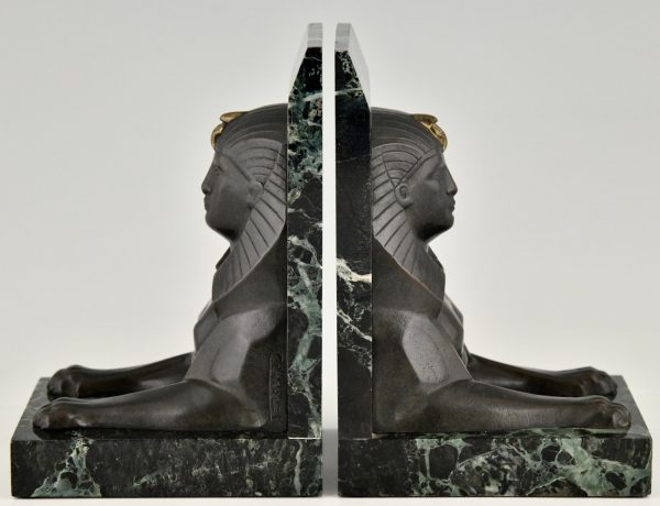 Art Deco bronze sphynx bookends