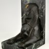 Art Deco Buchstutzen Bronze Sphinx