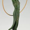 Art Deco sculpture danseuse au cerceau