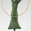 Art Deco sculpture danseuse au cerceau