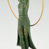 Art Deco sculptuur danseres met hoepel