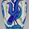 Art Deco ceramic vase with stylized birds.