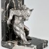 Art Deco bronze bear bookends