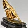 Sculpture en bronze Art Deco danseuse au serpent Carthage