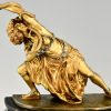 Art Deco bronze sculpture Oriental dancer with snake Carthage