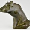 Bronze sculpture of a wild boar