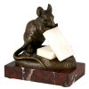 Sculpture en bronze souris avec sucre