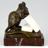 Sculpture en bronze souris avec sucre