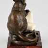 Antique bronze sculpture mouse with sugar