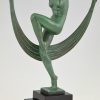 Art Deco sculpture of a scarfdancer