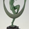 Art Deco sculpture of a scarfdancer