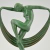 Sculpture Art Deco danseuse nue au voile