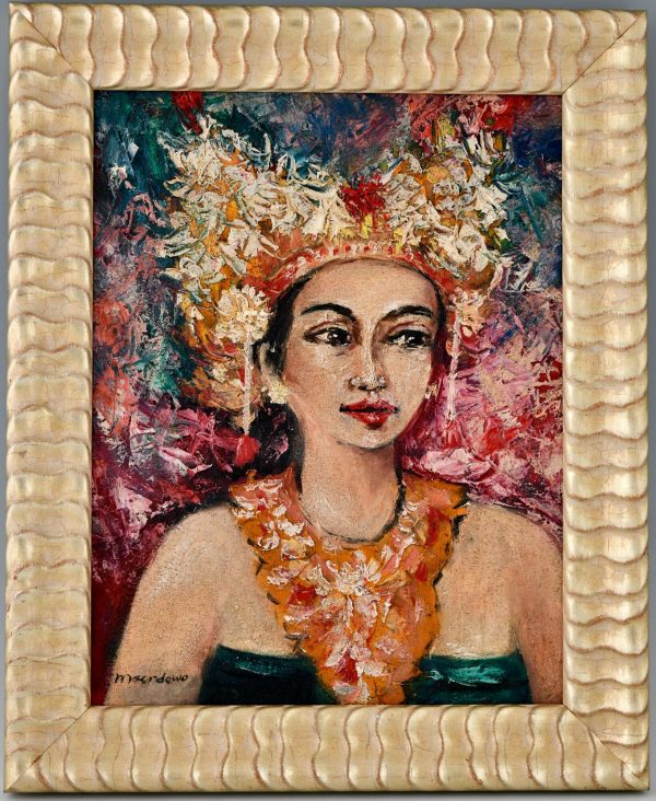 Schilderij portret van een Balinese schoonheid