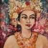 Schilderij portret van een Balinese schoonheid