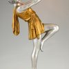 Art Deco lamp lady holding a ball