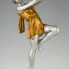 Art Deco lamp lady holding a ball