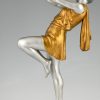 Art Deco lamp lady holding a ball