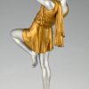 Art Deco lamp lady holding a ball