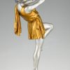 Art Deco lamp lady holding a ball