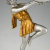 Art Deco lamp lady holding a ball