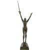 Deliverance, bronze sculpture of a nude with sword