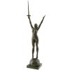 Deliverance, bronze sculpture of a nude with sword