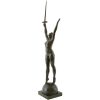 Deliverance, bronze sculpture of a nude with sword