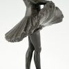 Art Deco bronze sculpture of a ballerina