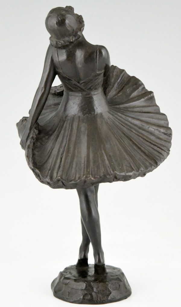 Art Deco bronzen sculptuur ballerina