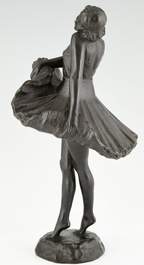 Art Deco Skulptur Bronze Ballerina