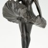 Art Deco sculpture en bronze ballerine